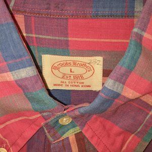 Vintage Brooks Brothers madras cotton shirt, Large